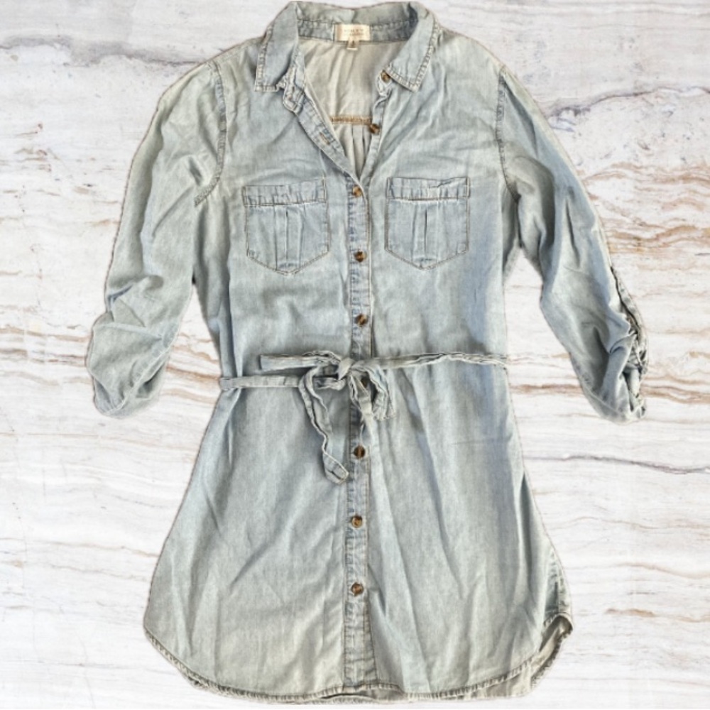 Noble U Los Angeles Denim Jean Dress Size S Light Wash Blue